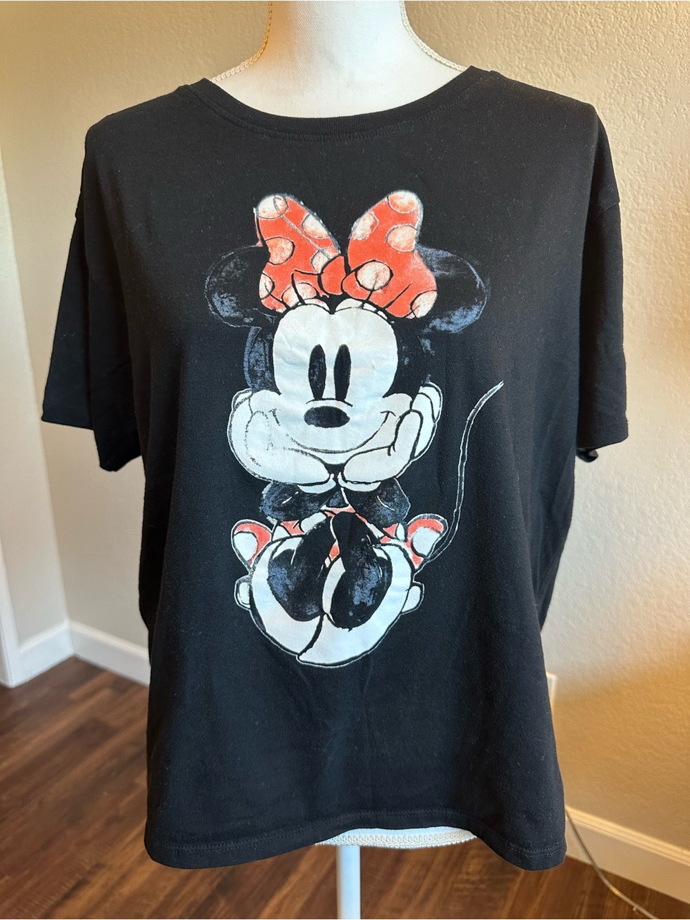 Disney Minnie Mouse Tee - Black with Red Accents